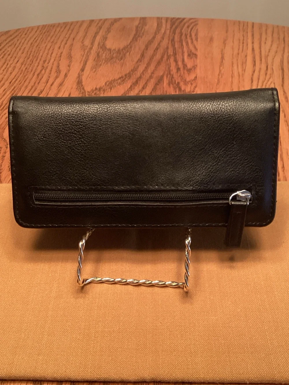 Tahari Black Leather Foldover Wallet